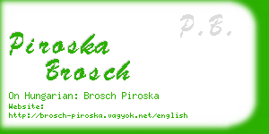 piroska brosch business card